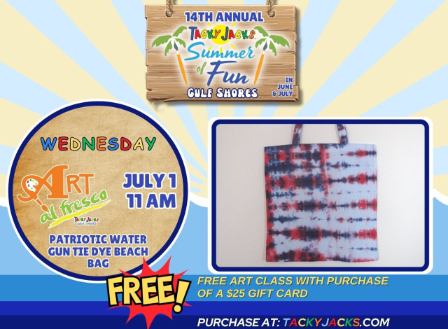 Art al Fresco - Patriotic Water Gun Tie-Dye Beach Bag