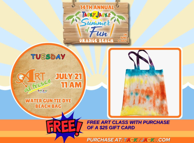 Art al Fresco - Water Gun Tie-Dye Beach Bag