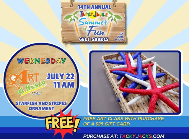 Art al Fresco - Starfish and Stripes Ornament