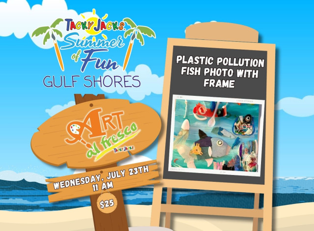 Art al Fresco - Plastic Polution Fish Photo and Frame