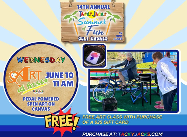 Art al Fresco - Bicycle Pedal Powered Spin Art on Canvas