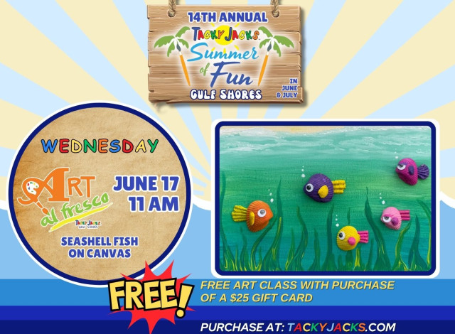 Art al Fresco -  Create with Paint - Seashell Fish on Canvas