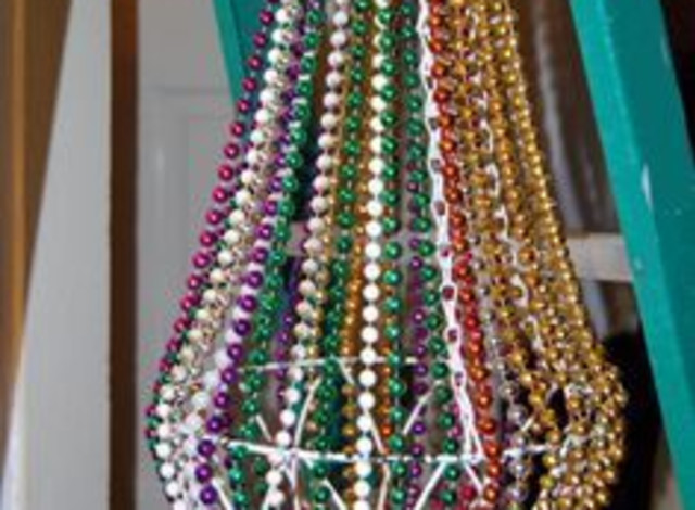 Art al Fresco: Mardi Gras Hanging Plant Basket or Chandelier
