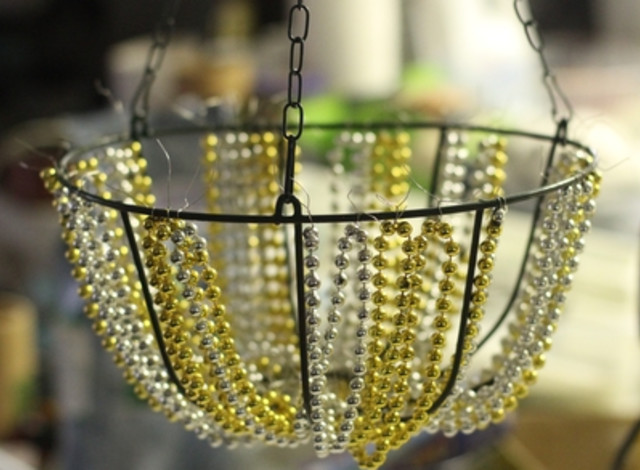 Art al Fresco: Mardi Gras Hanging Plant Basket or Chandelier