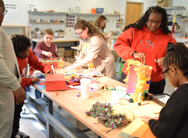 Make & Take Art -- Mardi Gras Bead Mosaics Make & Take
