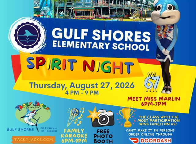 Gulf Shores Elementary School Spirit Night @ Tacky Jacks Gulf Shores