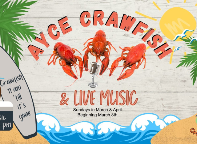 AYCE Crawfish & Live Music Sundays at Tacky Jacks Orange Beach