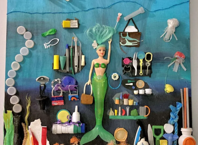 Art al Fresco - Plastic Polution Fish Photo and Frame