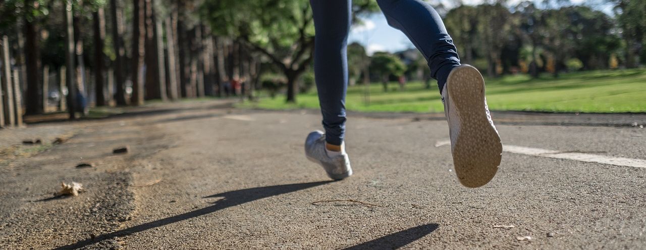 a person running on a track