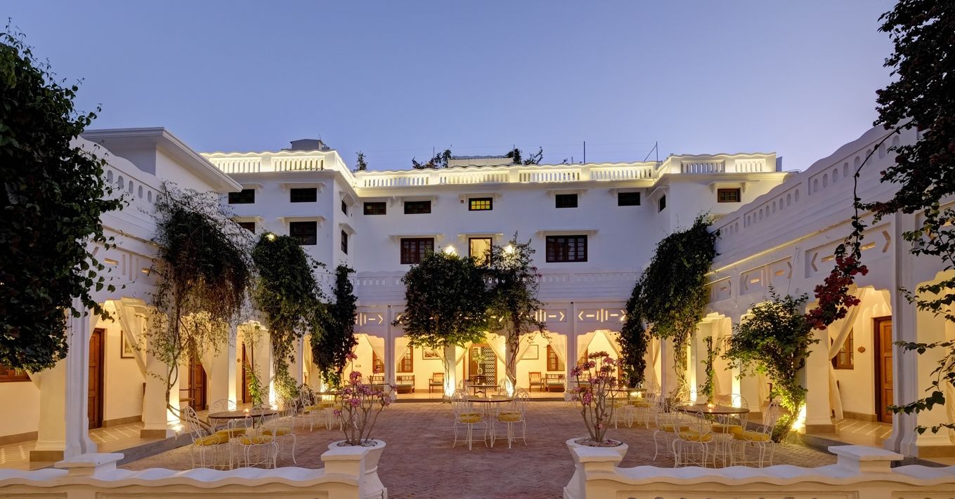 Central Courtyard Evening View at at Saraca Hotel Lucknow