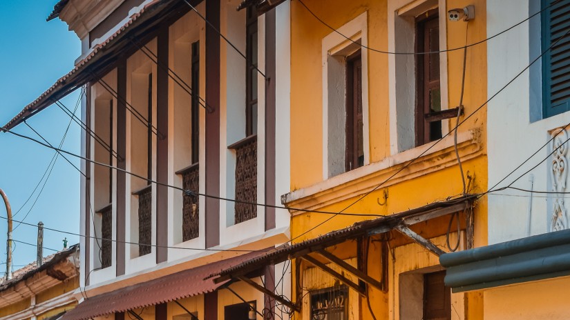 Colourful buildings in Goa - reference image