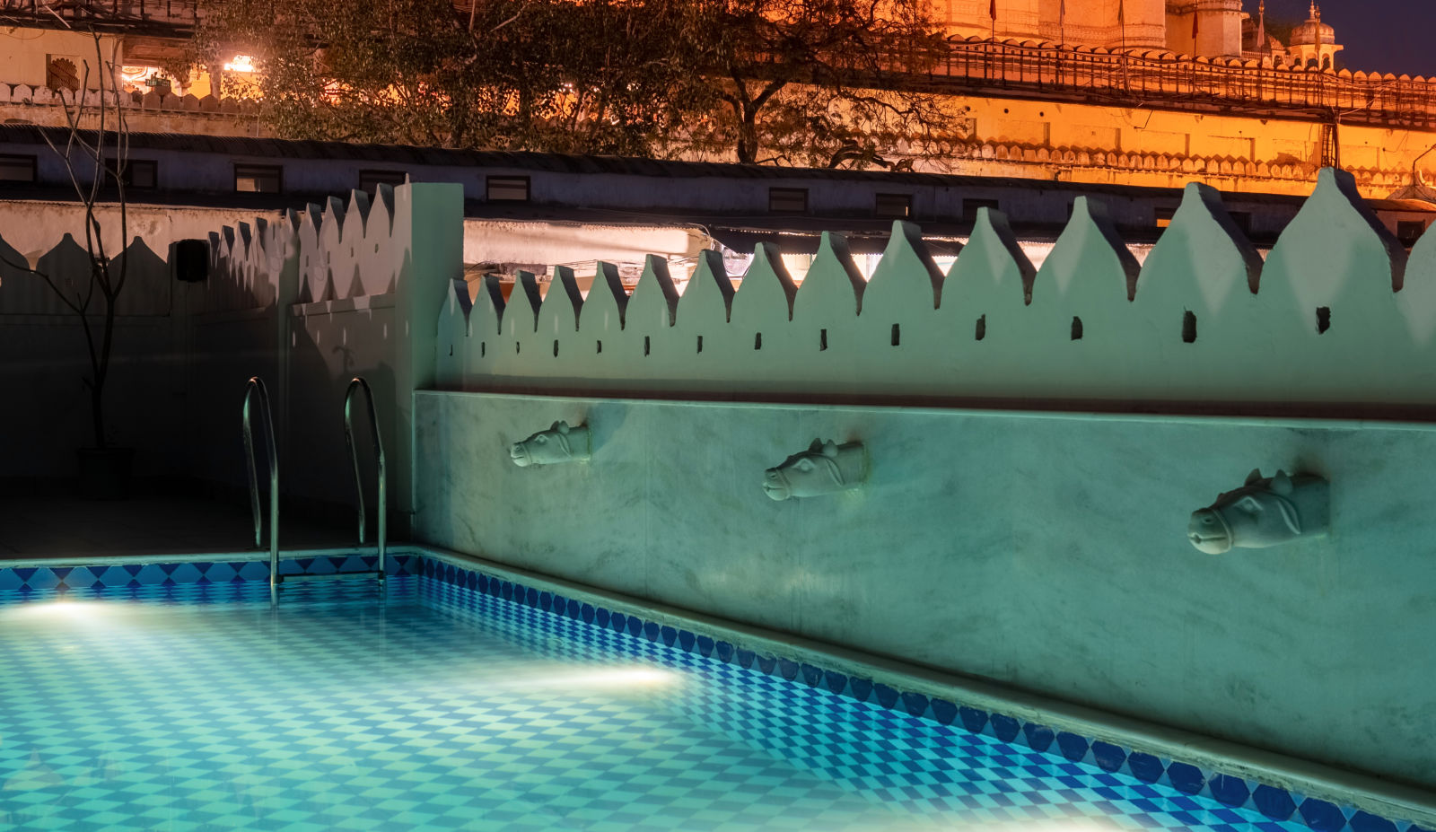 Swimming pool Night View at Manuscript - Jhilwara Haveli, Udiapur