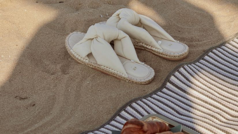 flip flops on sand 