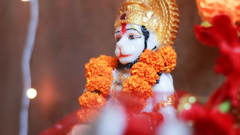 A statue of lord Hanuman