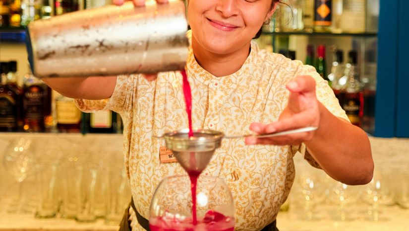 bartender making a drink