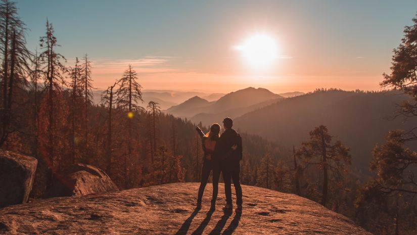 couple looking at a sunset