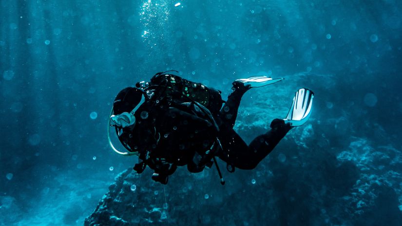 person scuba diving