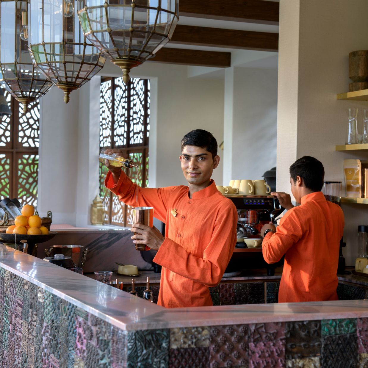 The Staff of the Hotel while Working