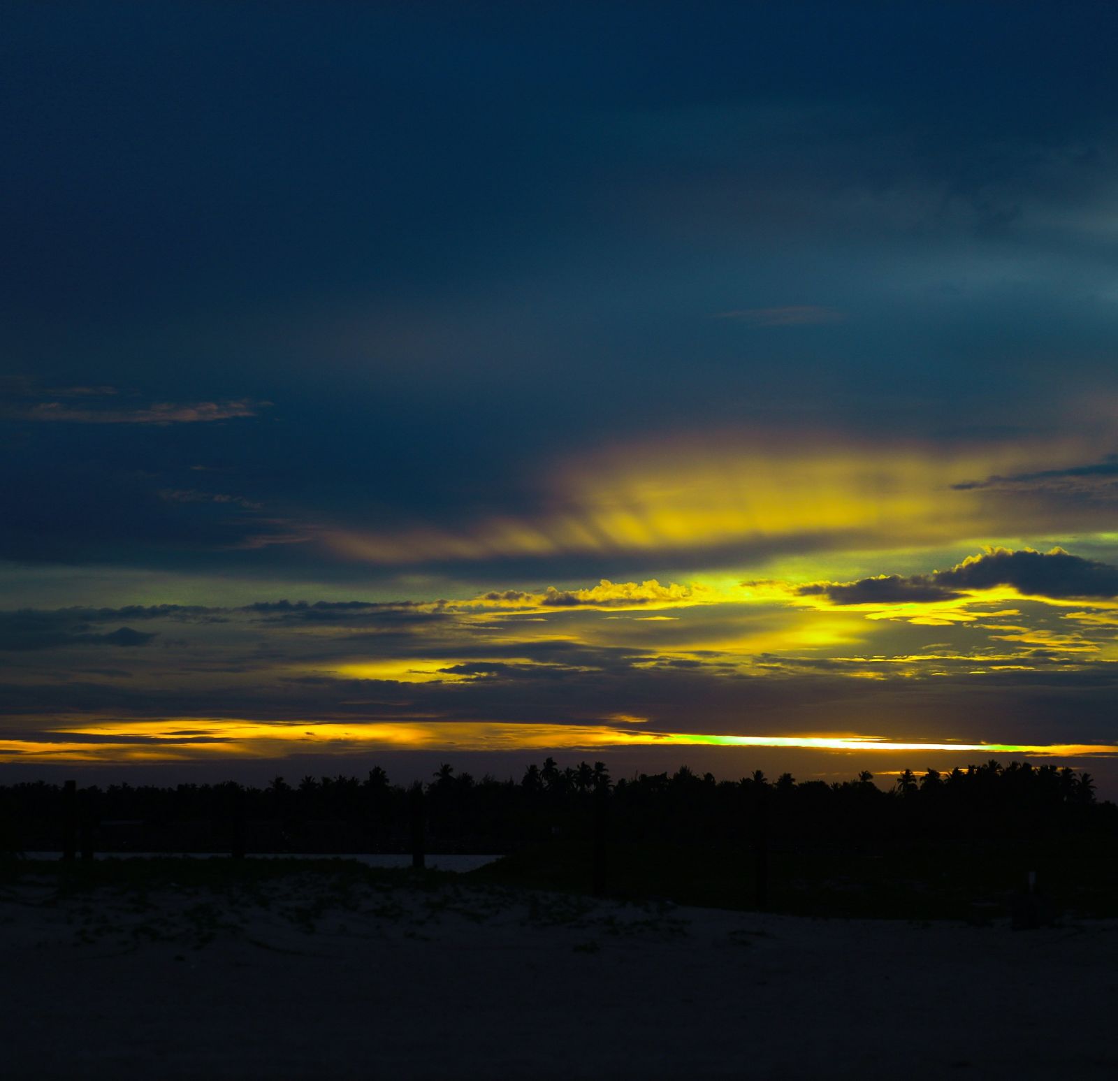 an overview of the sky in pondicherry after a sunset with different hues