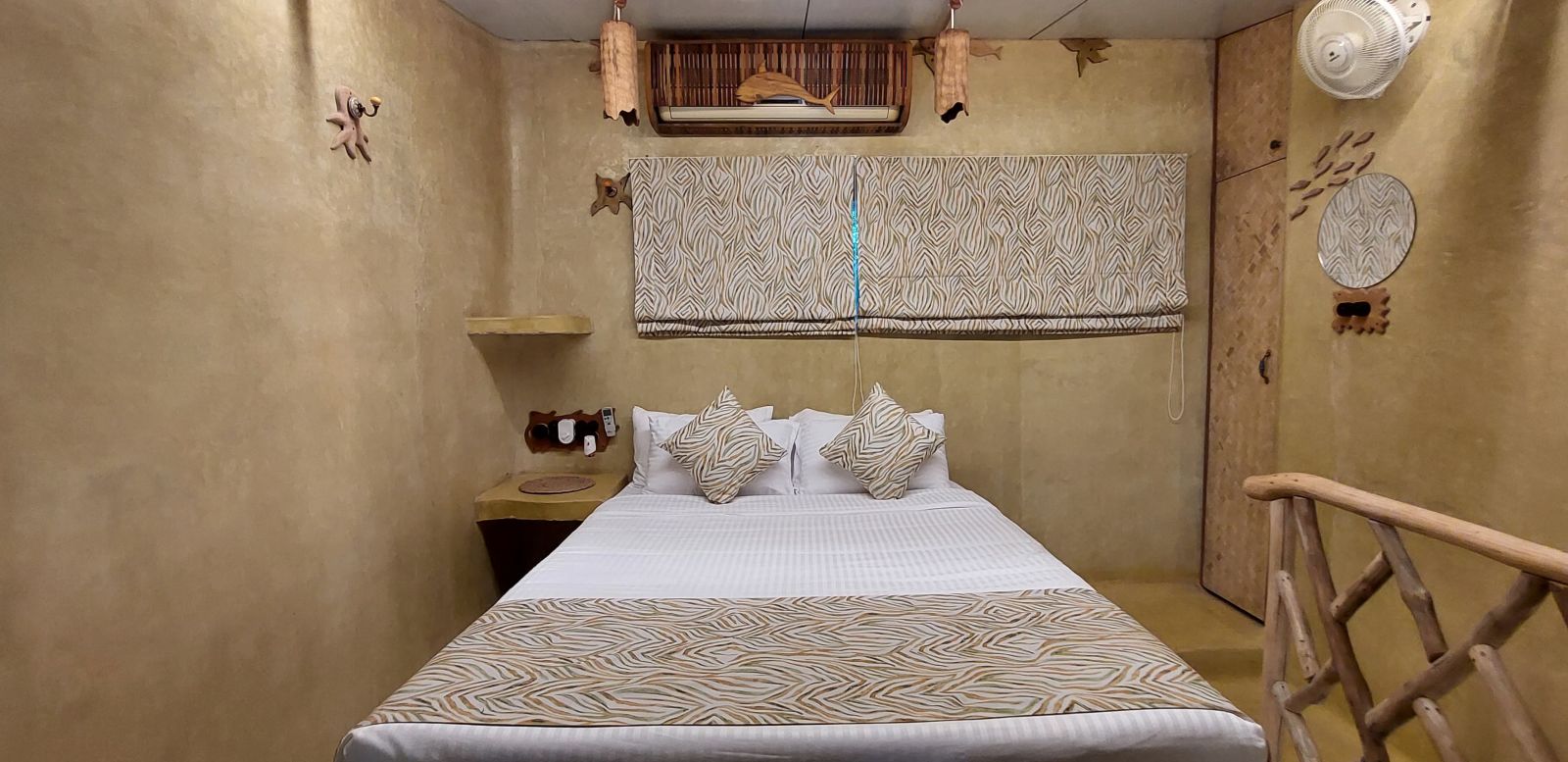 Bed with bedding in the room | Matsya Island Retreat