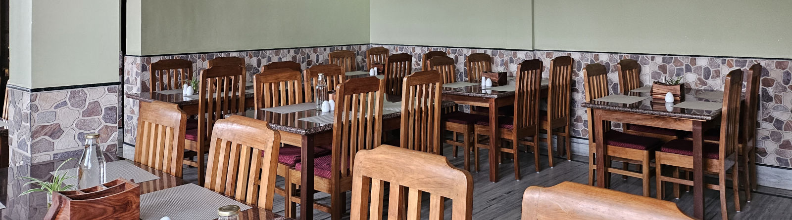 Wooden Tables and Chairs at Kalimpong Restaurant