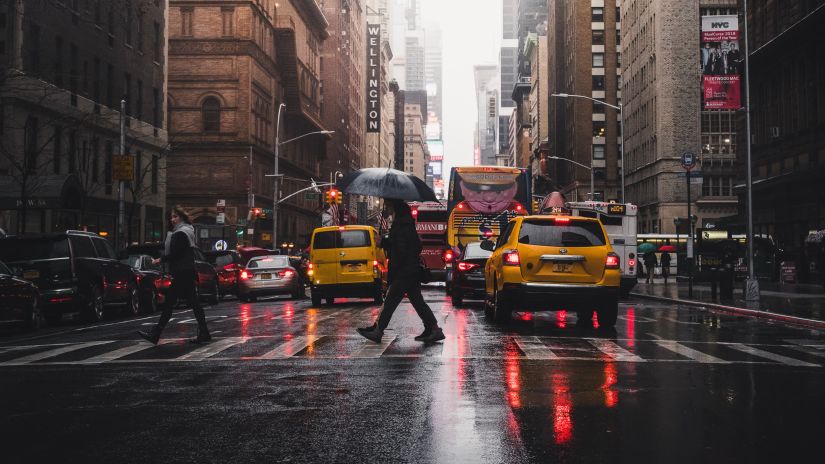 person crossing a road