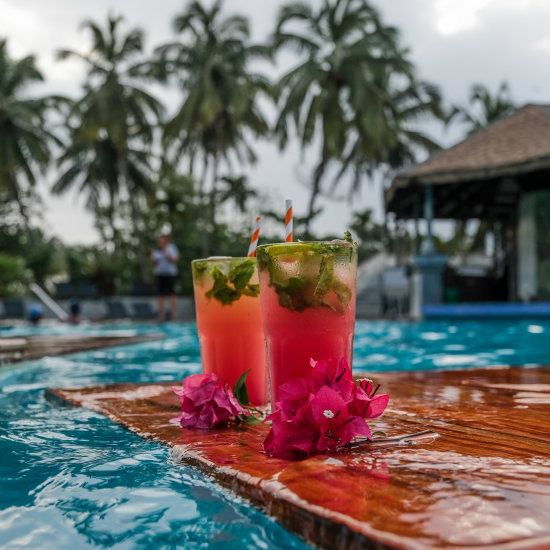 mocktails near the swimming pool