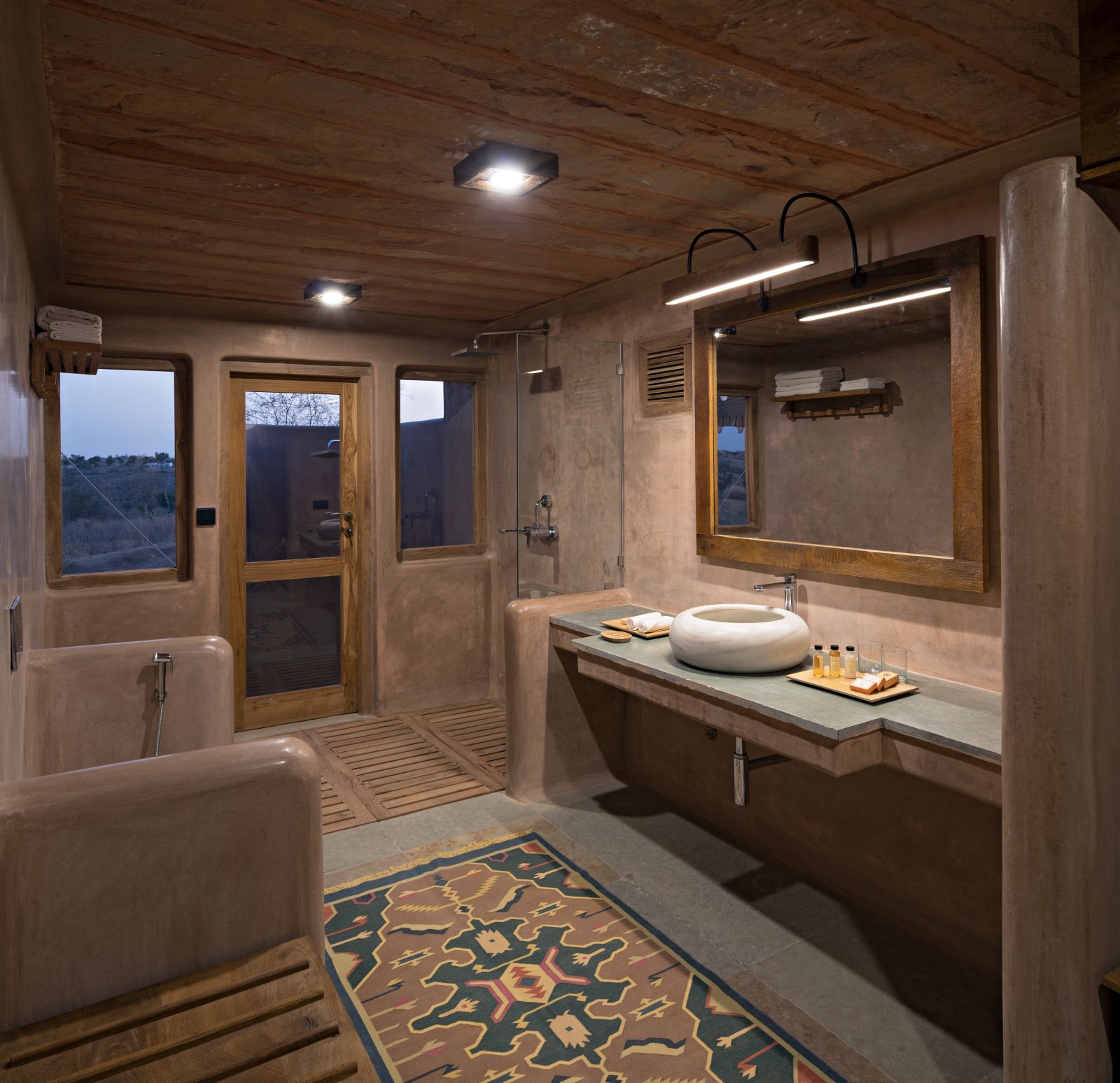 Washroom of the luxury tents at the Manvar Resort and Desert Camp