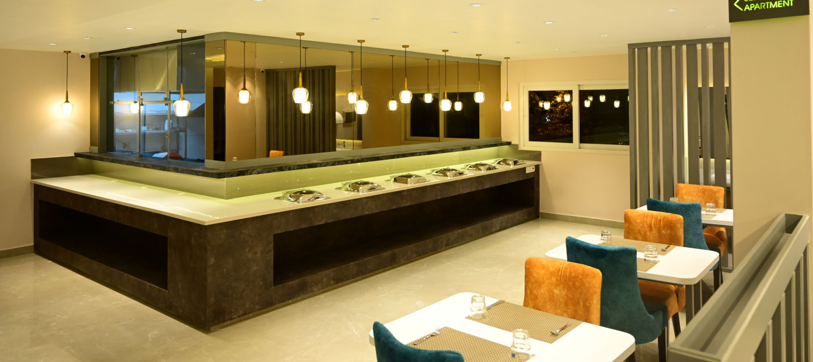 Dining hall at Sterling Keys by TGI in Bnagalore