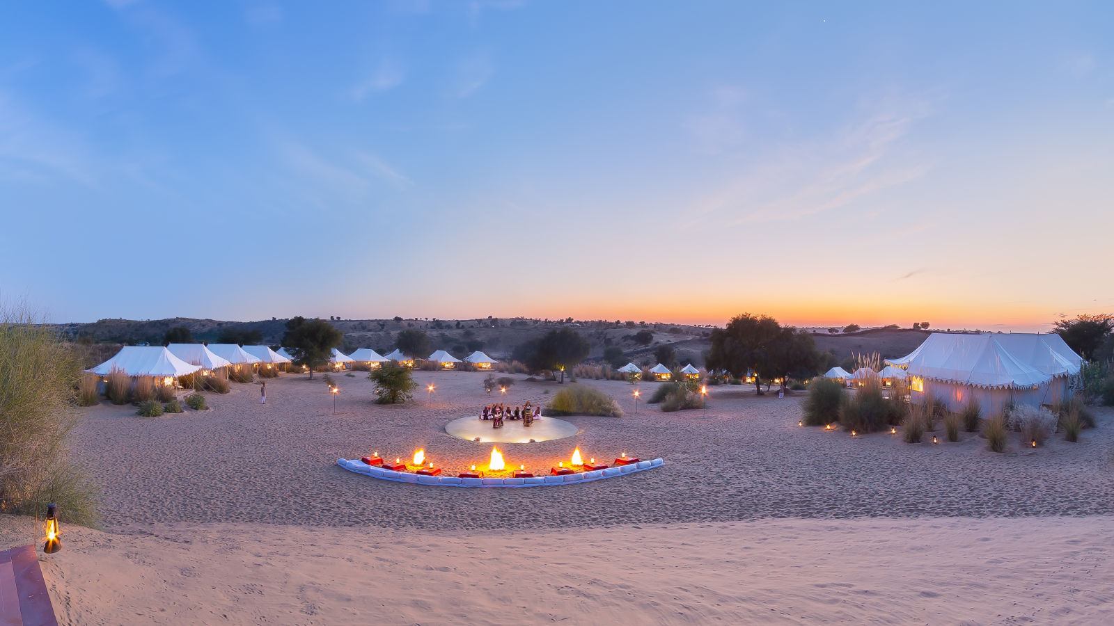 Tents at Manvar Resort and Desert Camp during the evening - 5