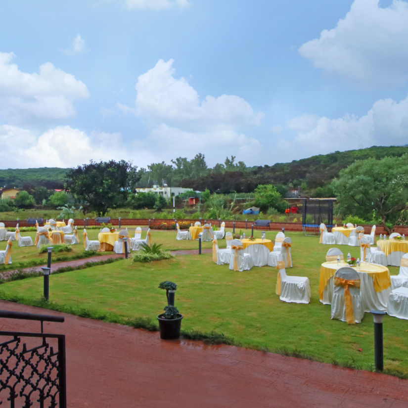 Seating arrangements on the grass 2 at Garden Banquet Hall - Rahi Forest View