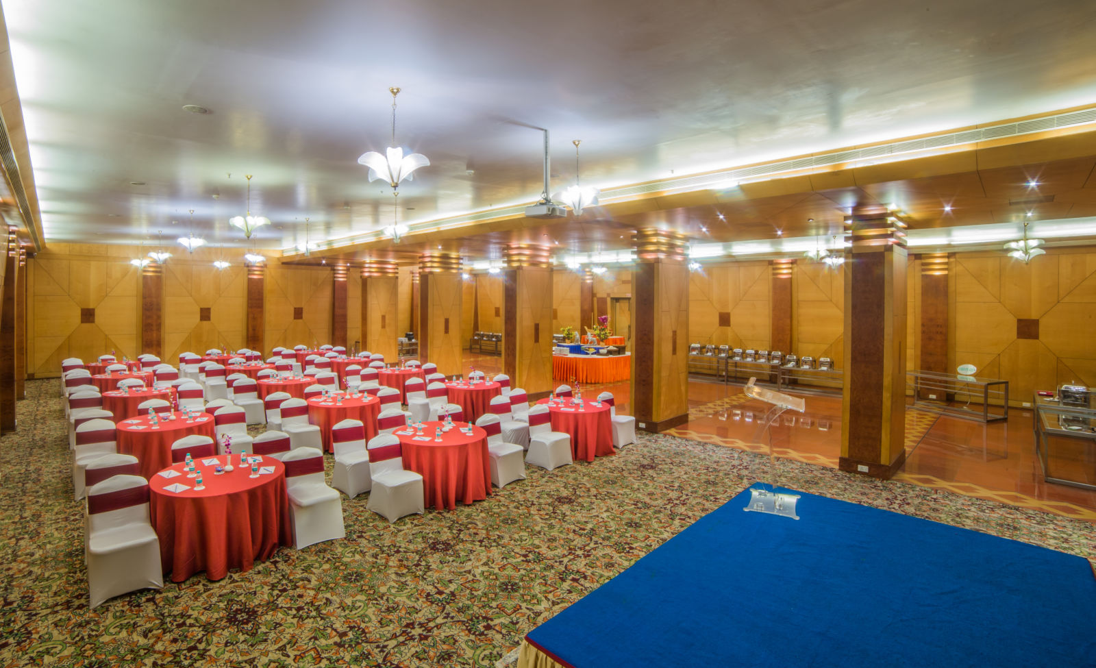 Seating arrangement in Mayfair Hall at Sitara Luxury Hotel