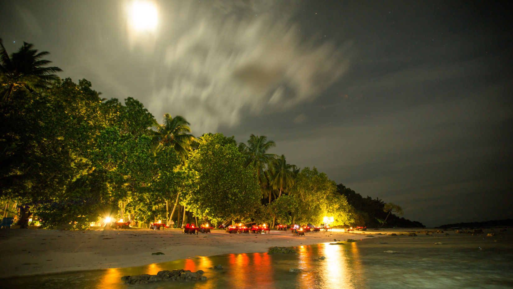 lights on a beach at night 6