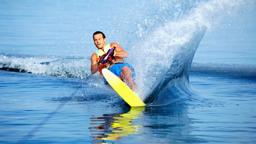 a person water skiing