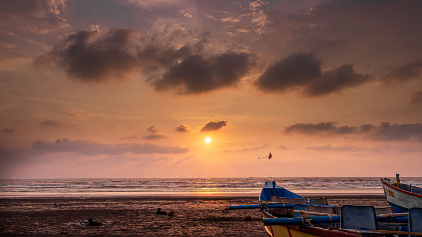 Lotus Eco beach resort, sunset on the beach