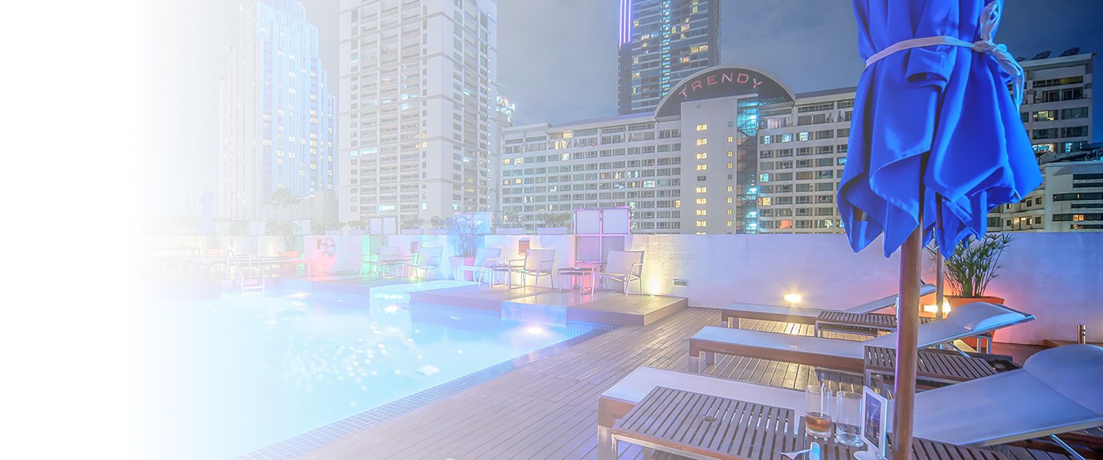 Rooftop Pool at Night Hotel - Bangkok