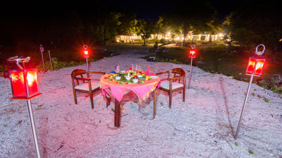 seating arrangements for a Candle Light Dinner on the beach - Symphony Summer Sand Beach Resort And Spa, Neil Island