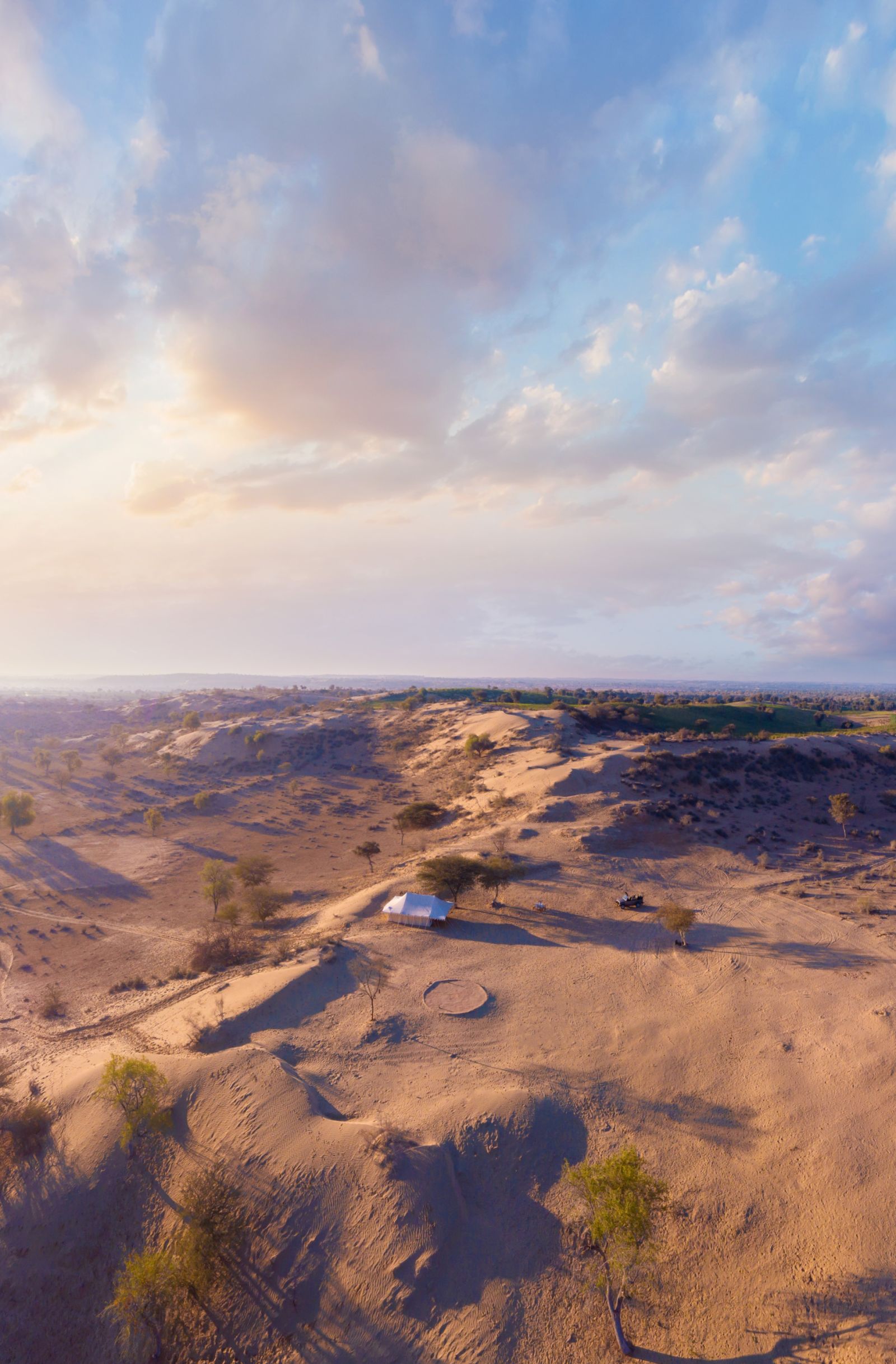 Aerial view of the Thar desert landscape