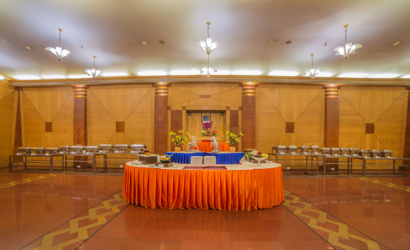 Seating arrangement in Mayfair Hall at Sitara Luxury Hotel