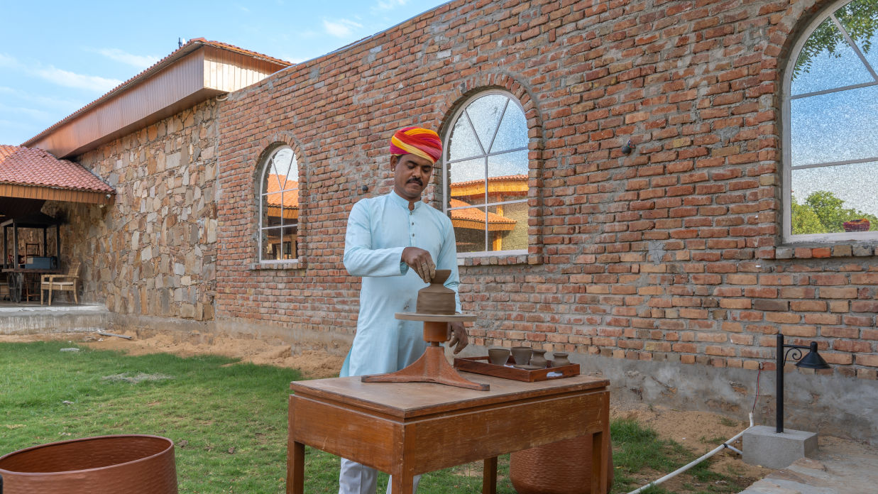 Clay pottery making at Brij Bageecha