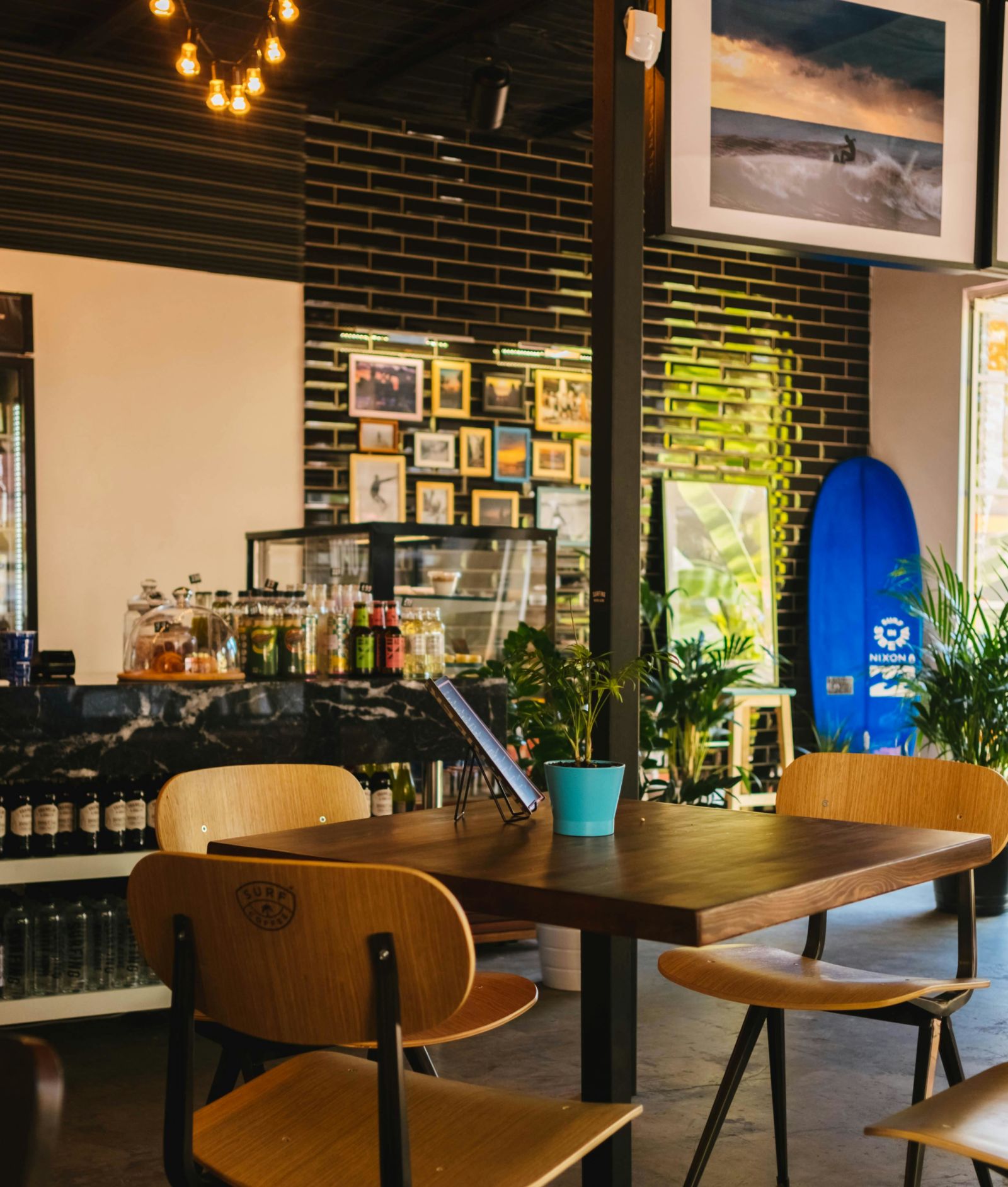 Interiors of a cafe during the day