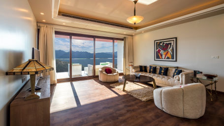 The Manor Shimla - The interiors of the living area of the standard luxury apartment