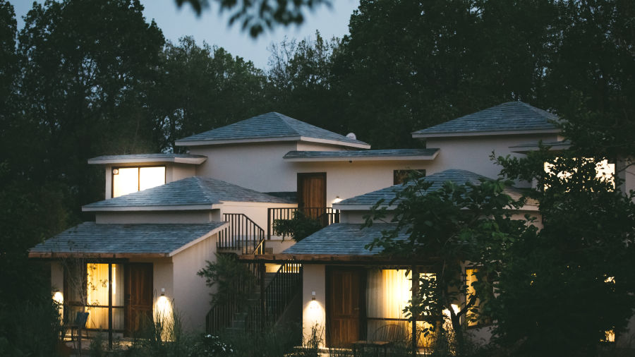 villas at Saraca Corbett during night time