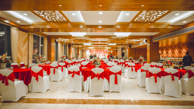 The seat arrangement at an event venue