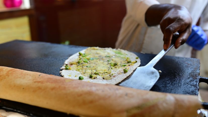 dosa being prepared by a chef in one of the restaurants - VITS shanti solitaire, North Goa