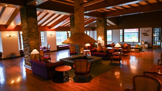 the sitting area at The Hearth, the coffee shop in Kodaikanal