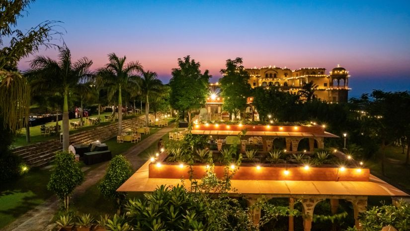 night view of Tijara Fort palace Alwar