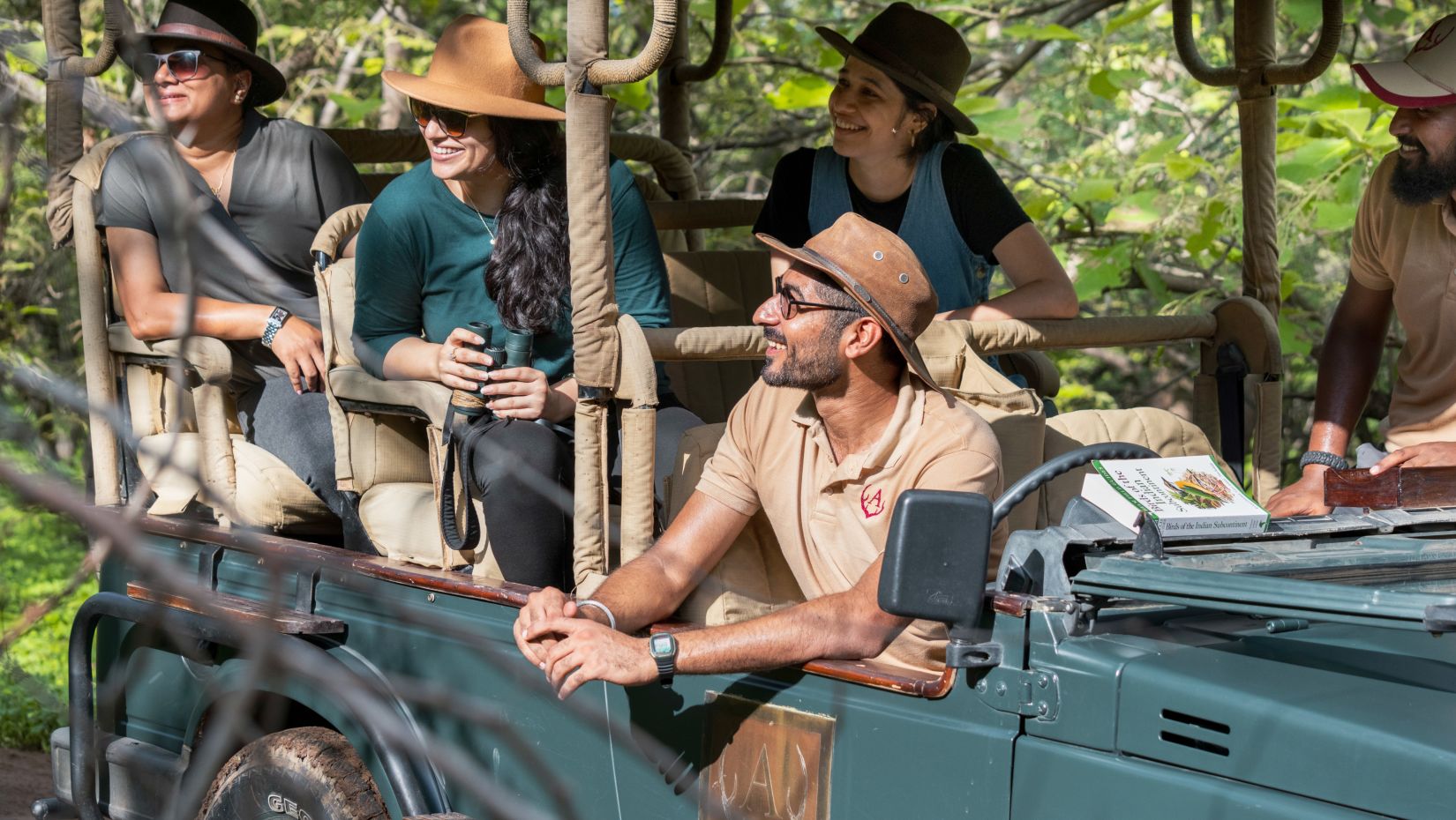 tourists enjoying the safari view