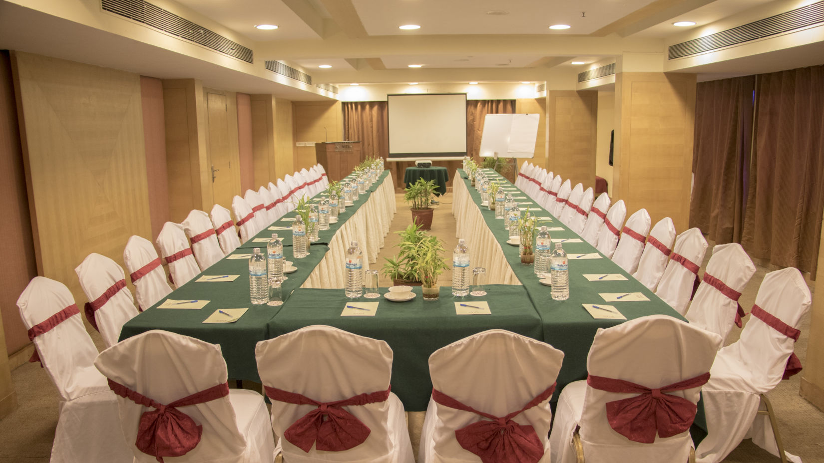 U Share seating arrangement inside Onyx Hall VITS Hotel Aurangabad