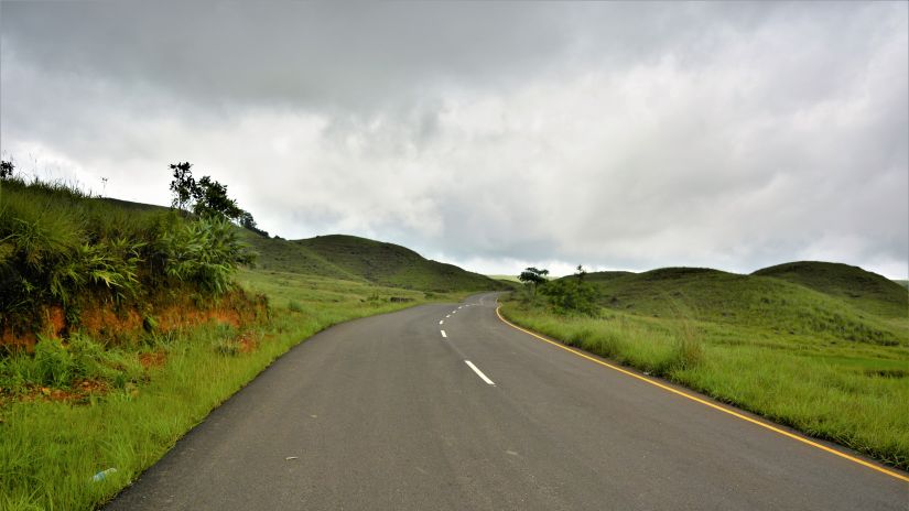 clean roads amidst the green mountains of meghalaya